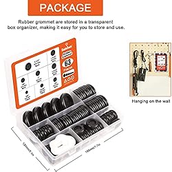 SmileTools 63Pcs Rubber Grommet Kit for Wire