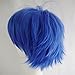 Anime Cosplay Synthetic Full Wig with Bangs 20 Styles Short Layered Fluffy Hair Oblique Fringe Full Head Unisex for Man and Women Girls Lady Fashion (Dark Blue)