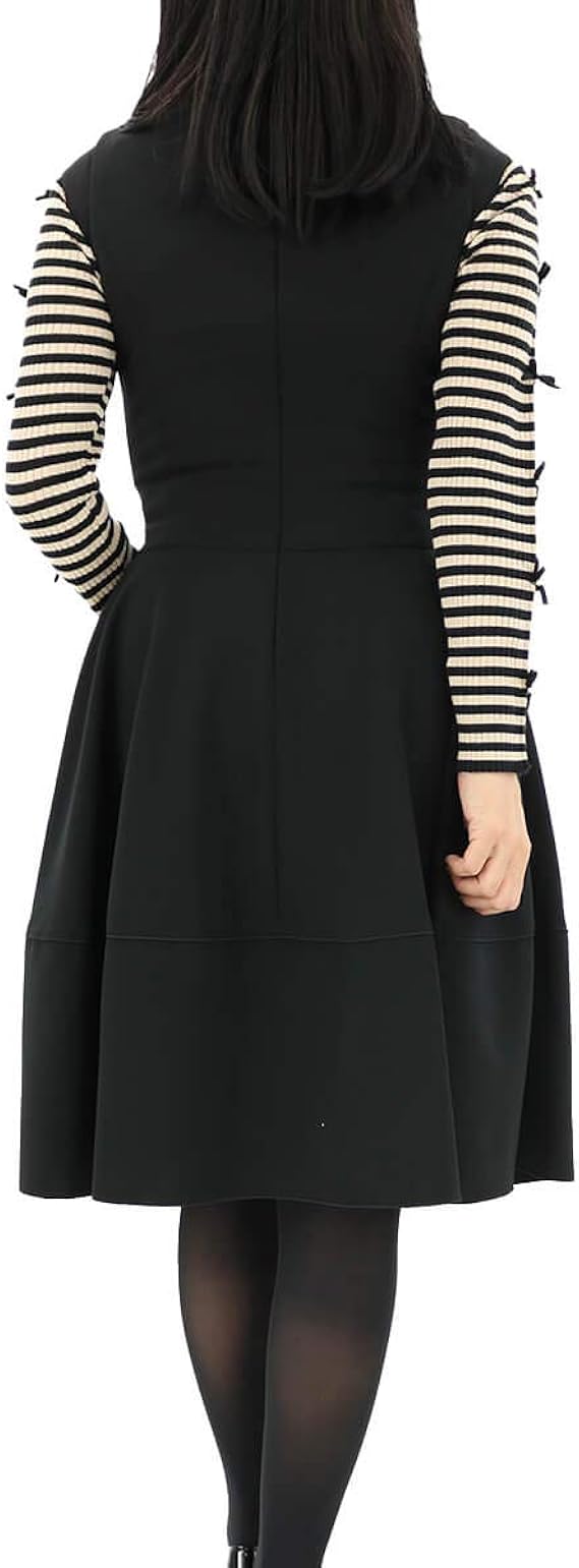 Amazon Toilette トワレ ワンピース レディース 秋ノースリーブ ひざ丈 シンプル Vネック キャップスリーブ 清楚感 伸縮性 背中ファスナー 大人可愛い M L 日本製 動画配信アイテム Collection ワンピース チュニック 通販