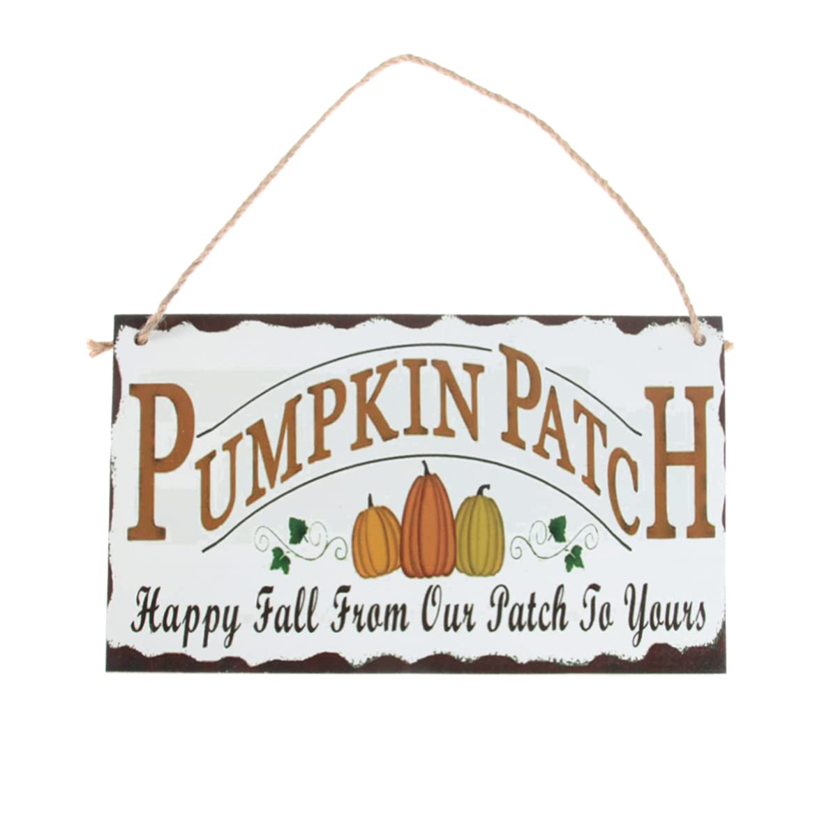 BESTOYARD Pumpkin Hanging Board 9.8X5.9 Inch Fall Decor with Jute Rope Harvest Festival Wall Sign for Indoor Outdoor Door Decoration