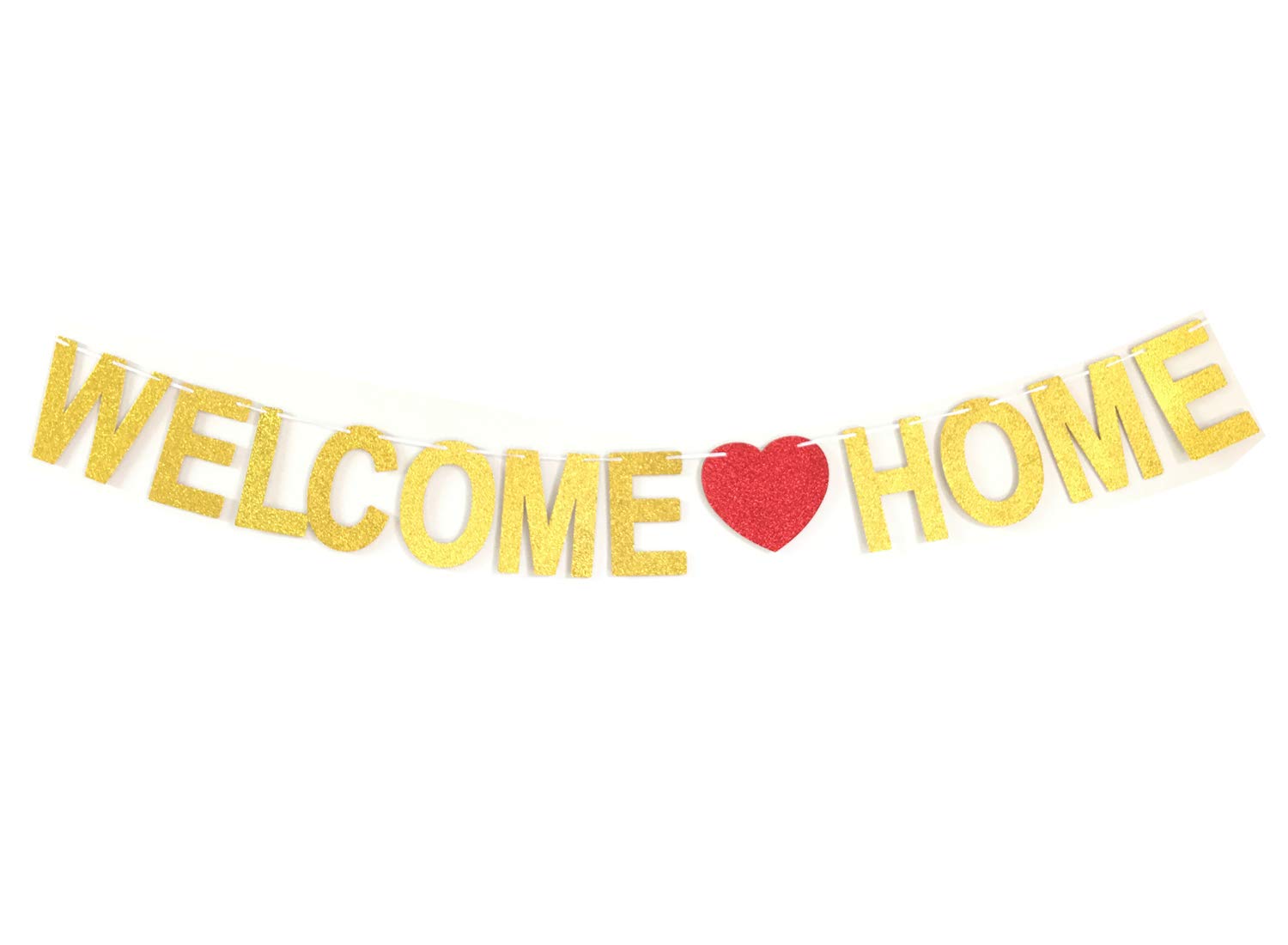 andfun party Real Glitter Banner Welcome Home Banner Welcome Decoration Bunting Welcome Sign