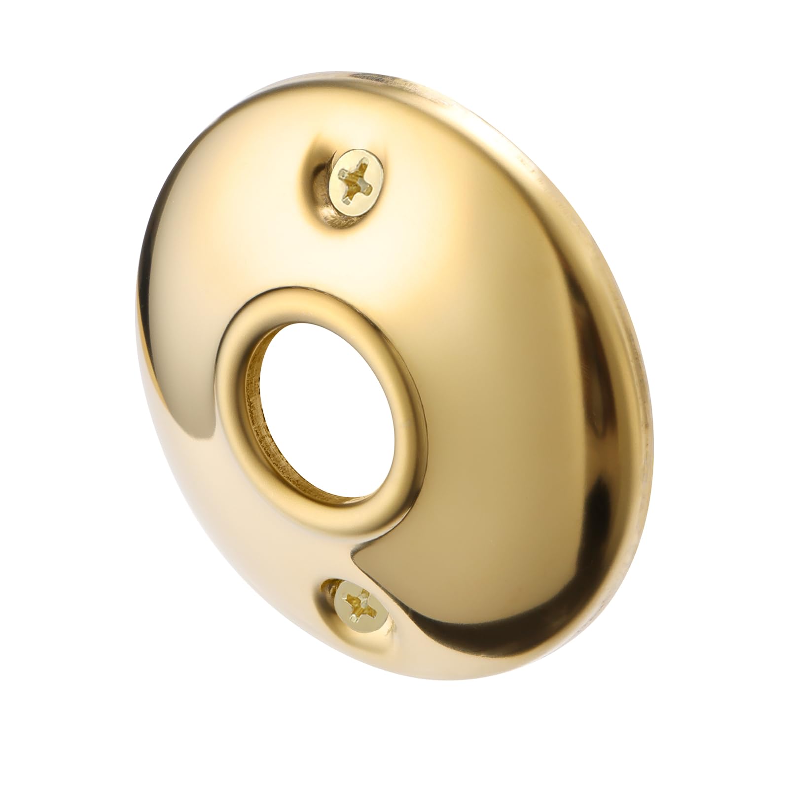Photo 1 of newliplace 2 Pack Round Gold Door Knob Plate Rosettes, Polished Brass Old Door Knob Round BackPlates Replacement for Interior Doors