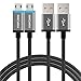 LED Micro USB Cable (6 FT - 2Pack), FosPower [Quick Charge 3.0] Reversible Micro B to Reversible USB A Cable [Extra Long] for Samsung, HTC, Motorola, Nokia, LG, PS4 / Xbox One Controller