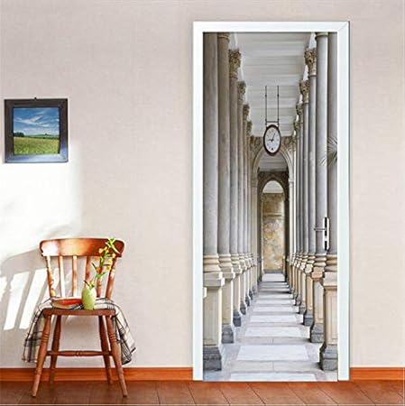Lmywsx Adesivo Porta Roma Stone Column 3d Da Adesivi Diy