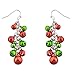 Lux Accessories Multicolor Silver Tone Christmas Jingle Bells Dangle Earrings