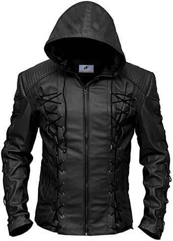 Figura Fashionz Stephen Amell Roy Harper Green Arrow Faux Leather Jacket in Black - Super Hero Leather Jacket