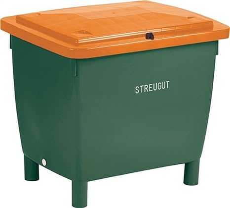 Streugutbehälter 400l 1000x700x850mm o.Entnahmerutsche Ku. grün/orange