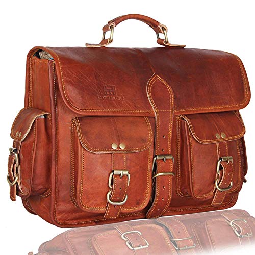 Leather Native 2 Side Pouch Brown Leather Motorcycle Side Pouch Saddlebags Saddle Bag Panniers (2 BAGS) - Thumbnail 6