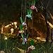 Bukm Color-Changing LED Solar Mobile Wind Chime, Solar Powered LED Hanging Lamp Windchime Light Wind Chimes for Outdoor Indoor Home Yard Garden Decoration (Hummingbird)