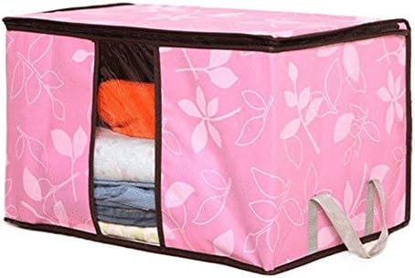 San Tokra 4Pcs Foldable Home Quilt Pillow Blanket Clothing Storage Bag Flower Printed Container Box
