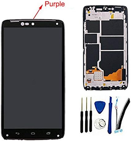 LCD + TP replacement For Moto Droid Turbo XT1254 XT1225 Display Touch Screen digitizer Assembly Purple (W/ Frame )