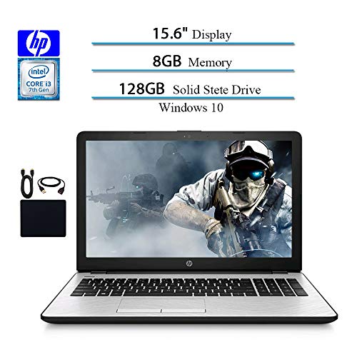 HP 15.6 Inches HD 2019 Laptops Computer Notebook, Intel i3-7100U 2.40GHz, 8GB RAM, 128GB SSD, WiFi, Bluetooth, Windows 10 W/ Accessories