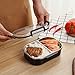 Arderlive Insulated Bento Box With portable utensils, 2-Compartment Leakproof Stainless Steel Lunch Container For Kids Or Adults.(BLACK)