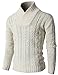 H2H Mens Casual Shawl Collar Twist Knitted Thermal Pullover Sweater
