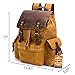 SUVOM Vintage Canvas Leather Laptop Backpack for Men School Bag 15.6