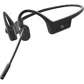 Aftershokz OpenComm (Rebranded as Shokz OpenComm) Wireless Stereo Bone Conduction Bluetooth Headset with Noise-Canceling Boom Microphone for Office Home Business Trucker Drivers Commercial Use, Black
