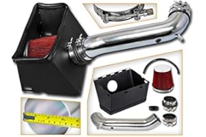 RTUNES RACING Cold Air Intake System with Heat Shield Kit + Filter Combo RED Compatible For 02-08 Dodge Ram 1500 4.7L V8 / 03-08 Dodge Ram 1500/2500 5.7L V8