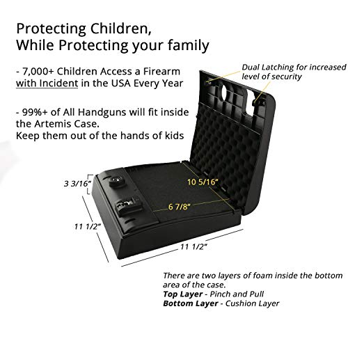 Artemis 2 Biometric Handgun Safe and Security Case. Fast Finger Print