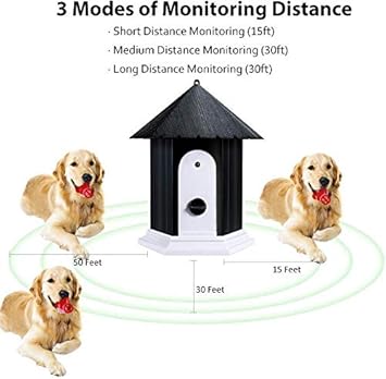 Range Safe For Dogs Ultrasonic Stop Dog Bark Deterrents With Adjustable Ultrasonic Level Control Sonic Bark Deterrents Up To 50 Ft Anti Barking Device Yc Outdoor Bark Control Device Training Behavior