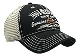Harley-Davidson Men's Genuine Custom Mesh Baseball Cap, Black & Khaki BCC16212