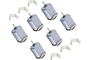 California JOS 6 Pack DC 1.5-3V 15000RPM Mini Electric 130 Motor Kit for DIY Remote Control Toy Car Hobby, Motor, STEM, and Various Experiments with 6 PCS Metal Mount