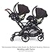 Contours Curve Tandem Double Stroller for Infants, Toddlers or Twins - 360° Turning, Multiple Seating Options, Indigo Blue
