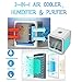 Air Space Cooler Portable Air Conditioner Personal Space Cooler Air Purifier Humidifier with 7 Colors LED Lights, USB Charging Desktop Cooling Fan for Home, Office, Outdoor
