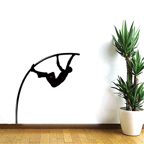 BIBITIME Sport Pole Vault Wall Sticker for Boyfriend Valentines Day Gift Sportsman Athlete Silhouette Vinyl Decal Living Room Bedroom Kids Room Decor Home Art PVC Murals - Thumbnail 6