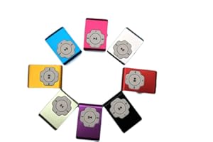 1Pcs Portable Mini Metal Clip Card Mp3 Player Plum Key Iron Clip Mp3 Student Walk Gift Mini Mp3 Random Color Practical and At