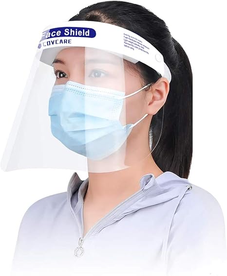 Amazon Co Jp Cov フェイスガード フェイスシールド Face Shield 保護シールド 顔面保護 50枚 産業 研究開発用品