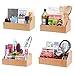 MobileVision Bamboo Media Storage Organizer Holder for Remote Controls, Video Games, Audio Accessories, Small Electronics Caddy & Office Organizer