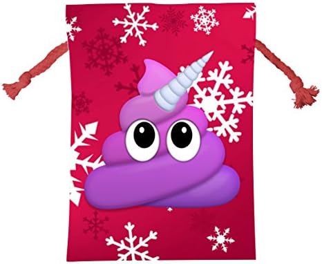 Poop Emoji Emoticon Personalized Christmas Bag Drawstring Santa Claus Sack For Holiday Presents