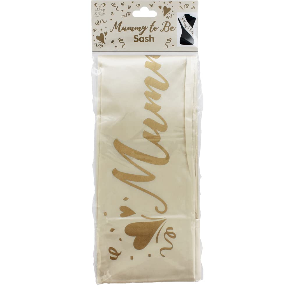 Wrap And Roll Mummy to Be Cream Sash