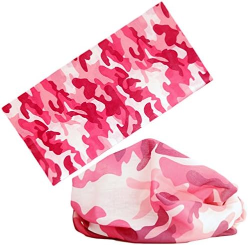 Cool Seamless Style Camoufalge Bandanna Headwear Scarf Wrap Pink Camo Neck Gaiters. Perfect for Running &amp; Hiking, Biking &amp; Riding, Skiing &amp; Snowboarding, Hunting, Working Out &amp; Yoga for Women and Men.