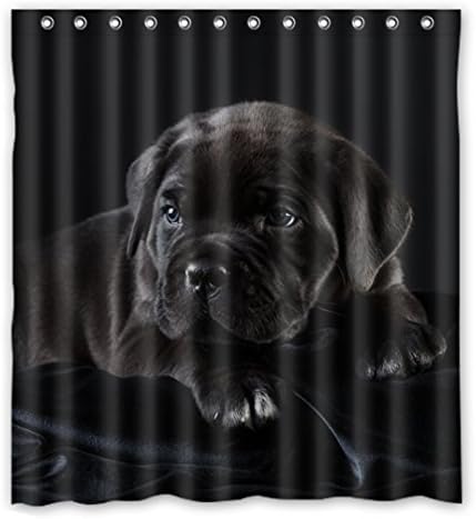Customized Puppy waterproof polyester fabric room Shower Curtain for Bathroom With Hooks 165cm x 182cm (66"x72")