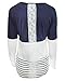 Charbolin Women's Breastfeeding and Nursing Long Sleeves Nave Blue Lace Striped Stitching Shirt Tops Clothes