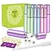 Pack of 8, 10ml Glass Roll on Bottles with Stainless Steel Roller Balls for Essential Oil- Include 3 Extra Roller ball, 12 Pieces Labels, Essential Oils Opener, 1ml Dropper primary