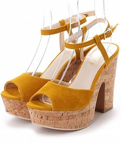 Amazon シュガーシュガー ストラップサンダル 18春夏 コルクヒールサンダル マスタードスエード Ma S L 24 0 Sugar Sugar シュガーシュガー ミュール