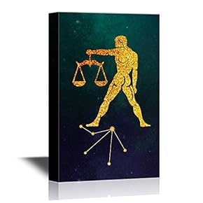 Constellation Canvas Wall Art - Libra - Gallery Wrap Modern Home Art | Ready to Hang - 12x18 inches