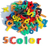 Kadron 68Pcml Magnetic Letters ABC Magnets Alphabet Magnets-Educational Refrigerator Magnets-68Piece, Green/Blue/Orange/Red/Yellow/Purple/Pink