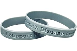 JEIRLES WHOLESALE 2 - I Support Parkinson's Disease Awareness Bracelets 100% Medical Grade Silicone - Latex and Toxin Free - 2 Bracelets - Show Your Support For Parkinson's Disease Awareness