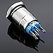 Etopars 12V Car Blue LED Light Momentary Fire Missiles Push Button Metal Toggle Switch 19mm