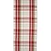 DII Orchard Plaid Collection Linen Tabletop Essentials, Table Runner, 14x72, Taupe/Red