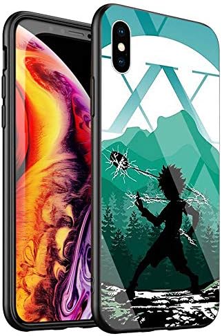 DTYZL Phone Case iPhone Xs Max，Tempered Glass Back Cover and TPU Soft Rubber Silicone Frame for Scratch and Fall Resistance DT-51 Hunter X Hunter Anime