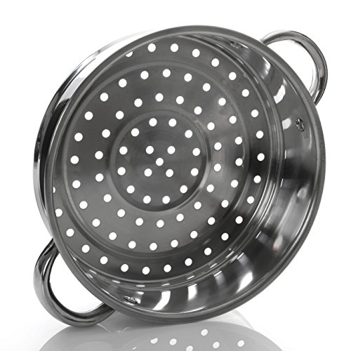 Premier-Housewares-Steamer-with-Glass-Lid-22-cm-Stainless-Steel