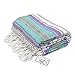 Open Road Goods Multi Color Mexican Falsa Blanket - Handwoven in Mexico - Great for The Beach, Picnics, Yoga, or a Throw! (Mint/Purple)