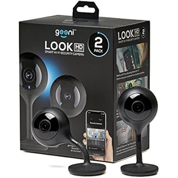 Geeni Look 2 Pack 1080p HD Smart Wi-Fi Security Camera System with Night Vision, Motion Detection, 2 Way Audio,Remote Access with iOS Android App, No Hub Required, Black