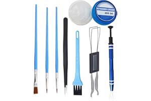 CC LOT 8 PCS Keyboard Lube Kits Contain 205G0 Grease 0.17oz, keycap Puller Switch Puller Lube Station for Mechanical Keyboard Switches, with Tweezers Grease Brush and Stem Holder Tool Puller