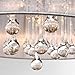 LightInTheBox Modern Silver Crystal Pendant Light in Cylinder Shade Drum Style Home Ceiling Light Fixture Flush Mount Pendant Light Chandeliers Lighting for Bedroom Living Room Dining Room Guest Room