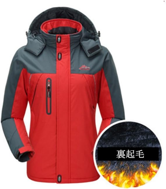 Amazon Avge 秋冬用 レディース 多機能登山服コート 釣り服 裏起毛 防水防風防寒 アウトドア防寒ジャケット M レッド コート ジャケット 通販